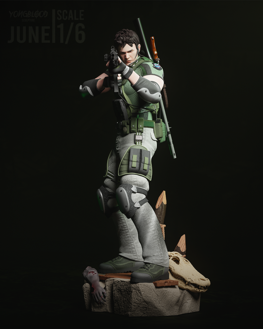 Chris Redfield R.E. Statue