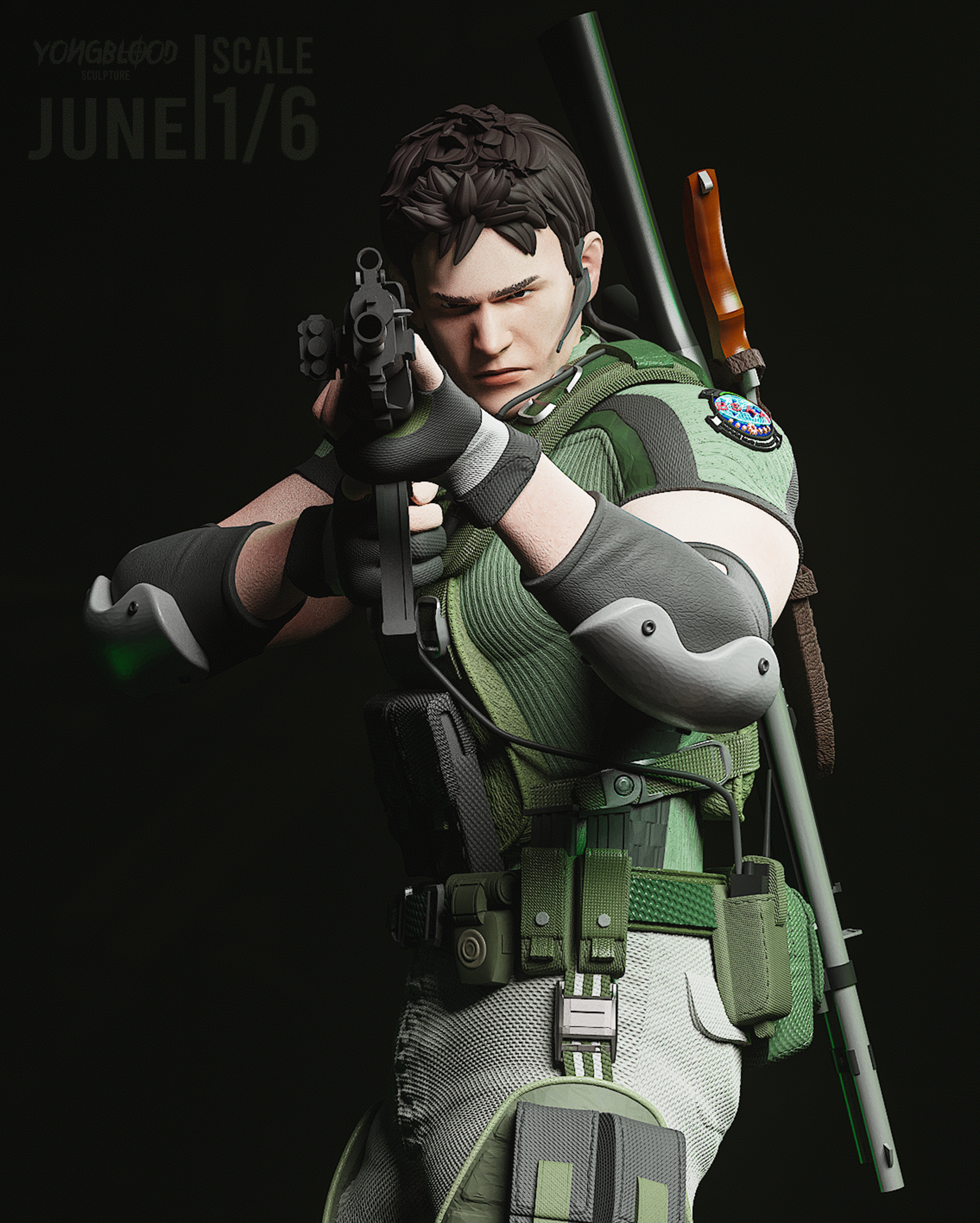 Chris Redfield R.E. Statue