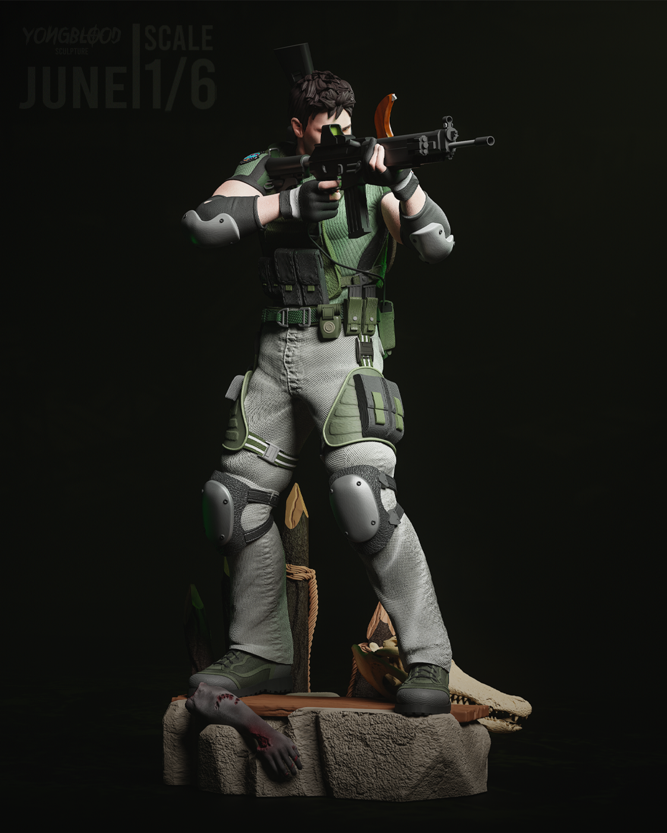 Chris Redfield R.E. Statue