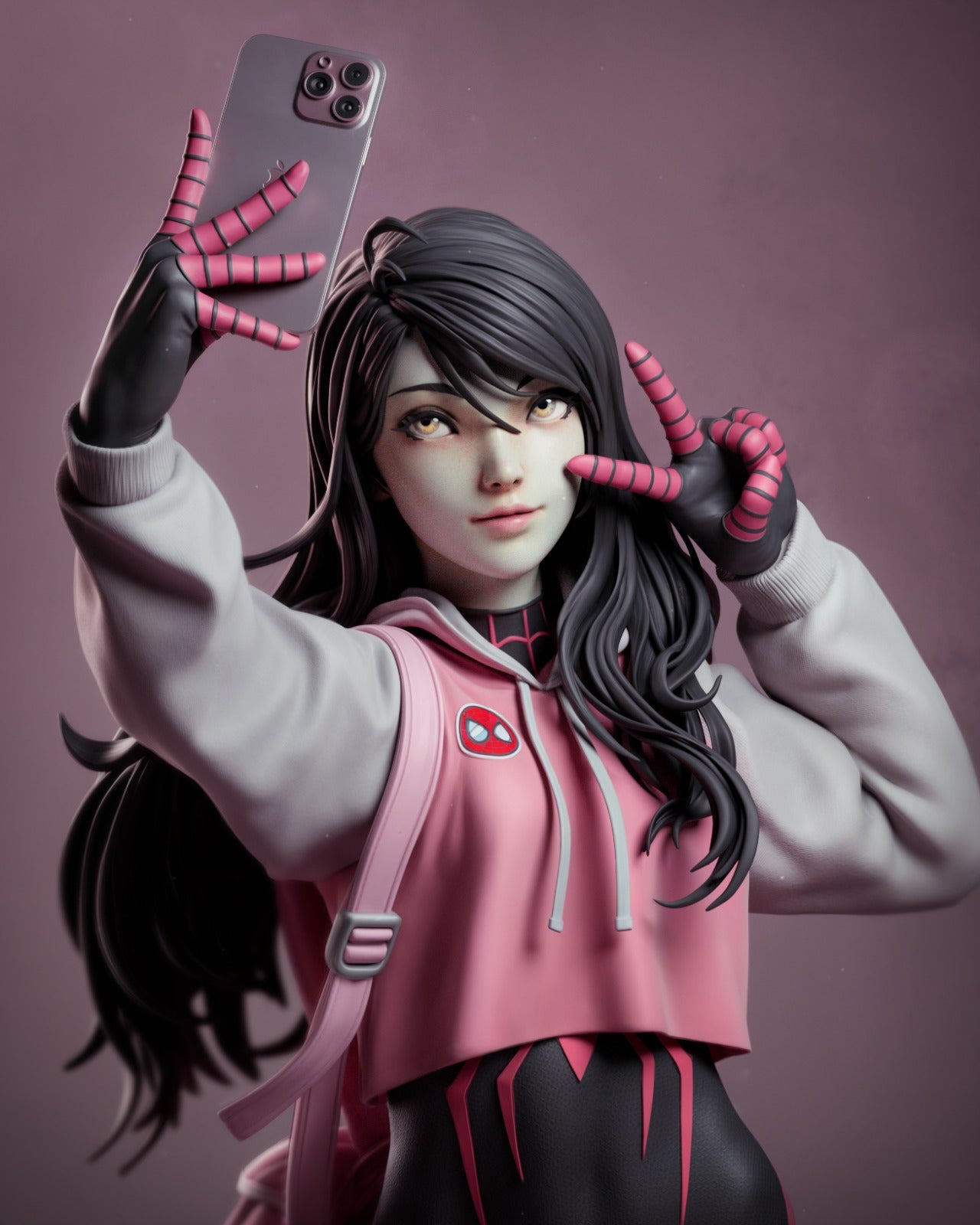 Web-Slinging Heroine Statue