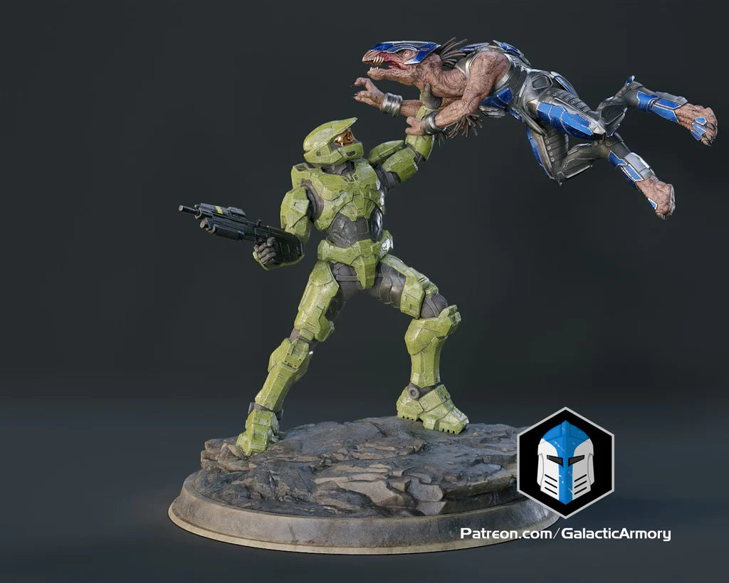Master Chief vs Jackal Statue
