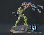 Master Chief vs Jackal Statue