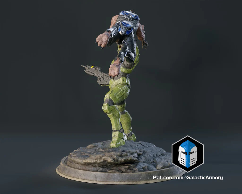 Master Chief vs Jackal Statue