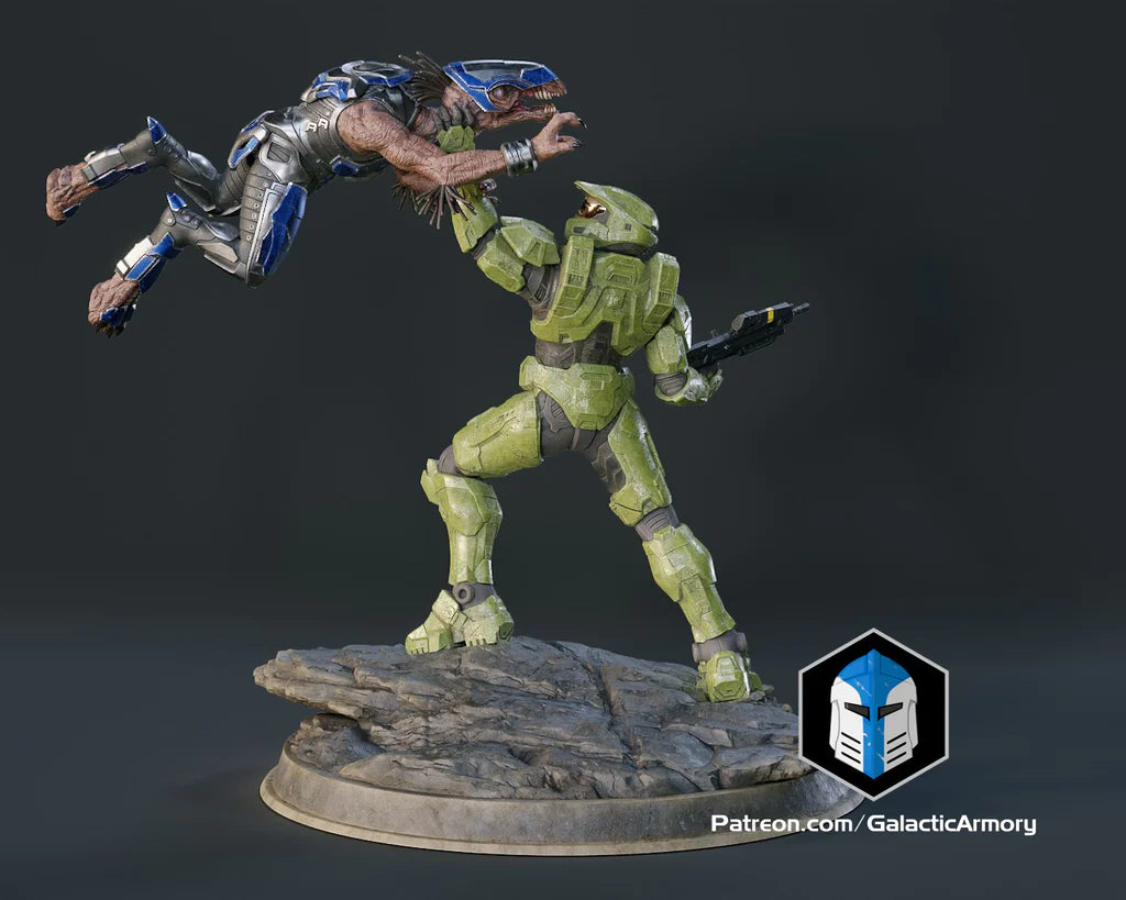 Master Chief vs Jackal Statue