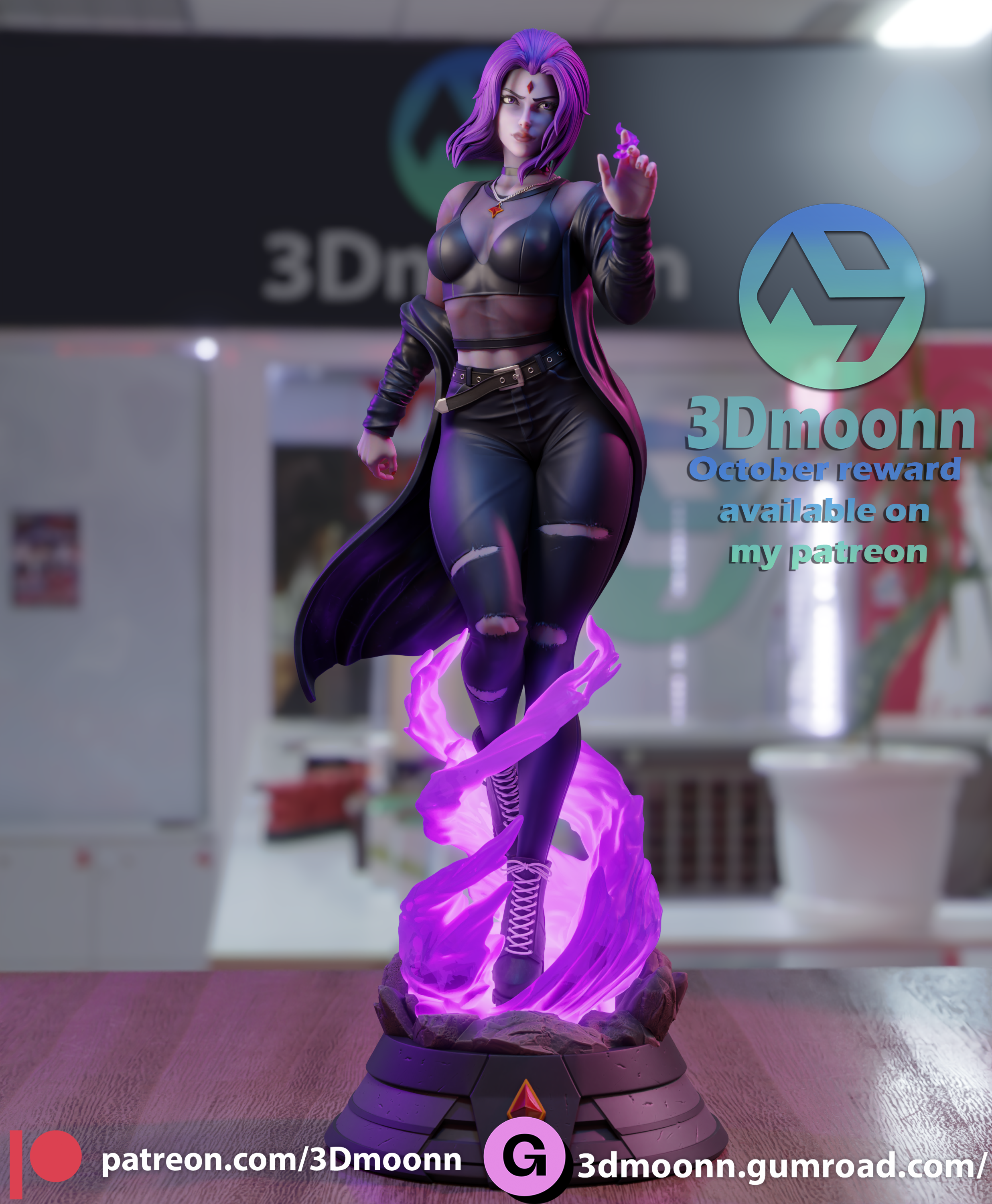 Raven Dark Sorceress Statue