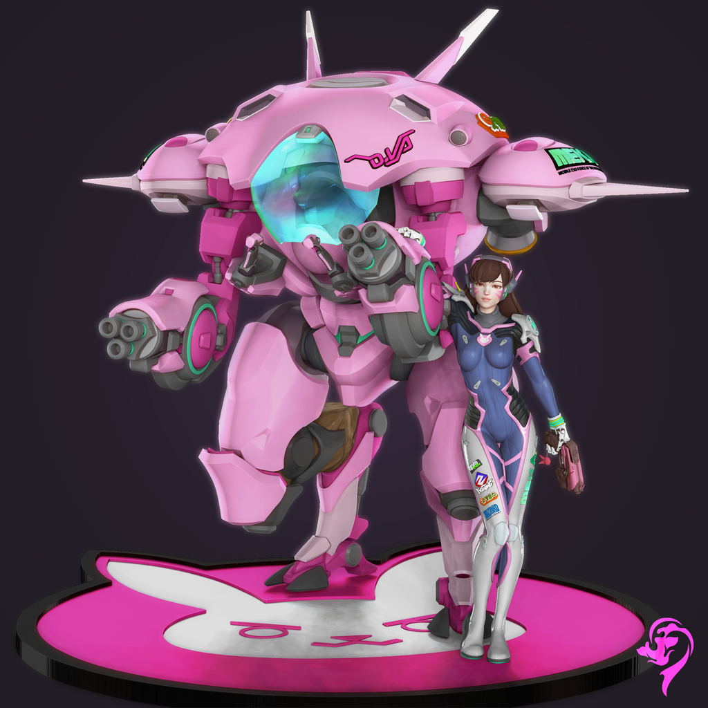 D.Va and Mech Statue
