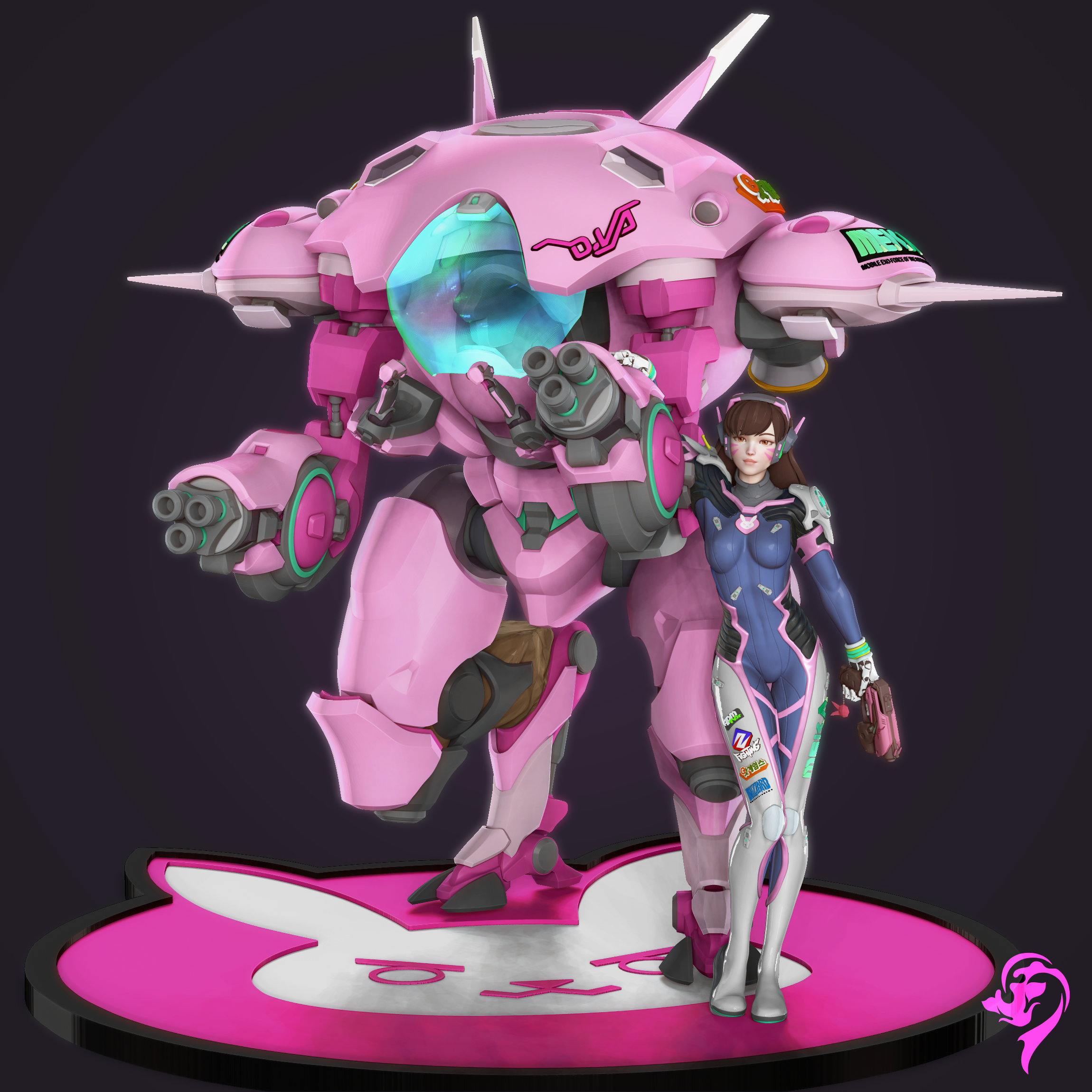 D.Va and Mech Statue