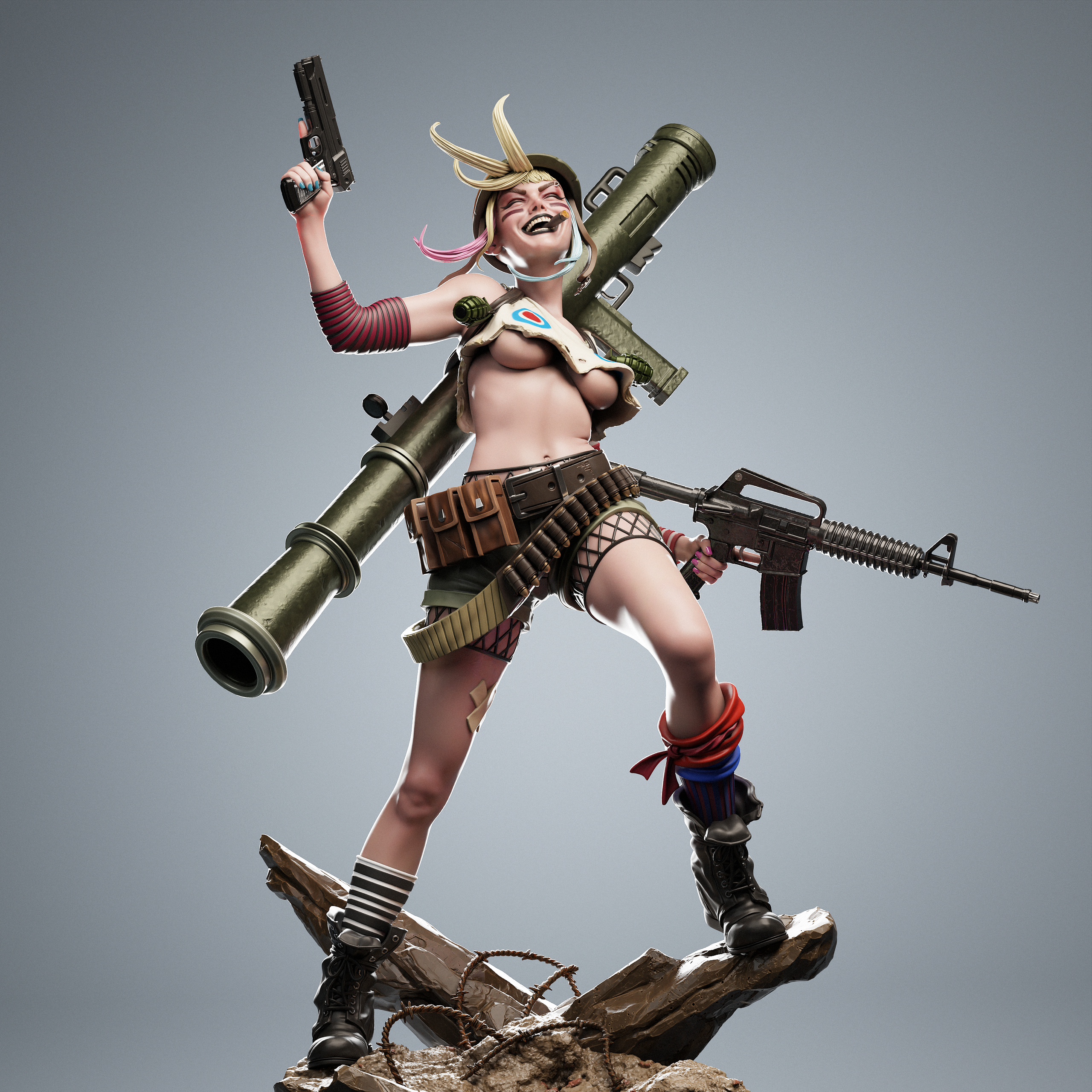 Rebel Punk Tank Statue
