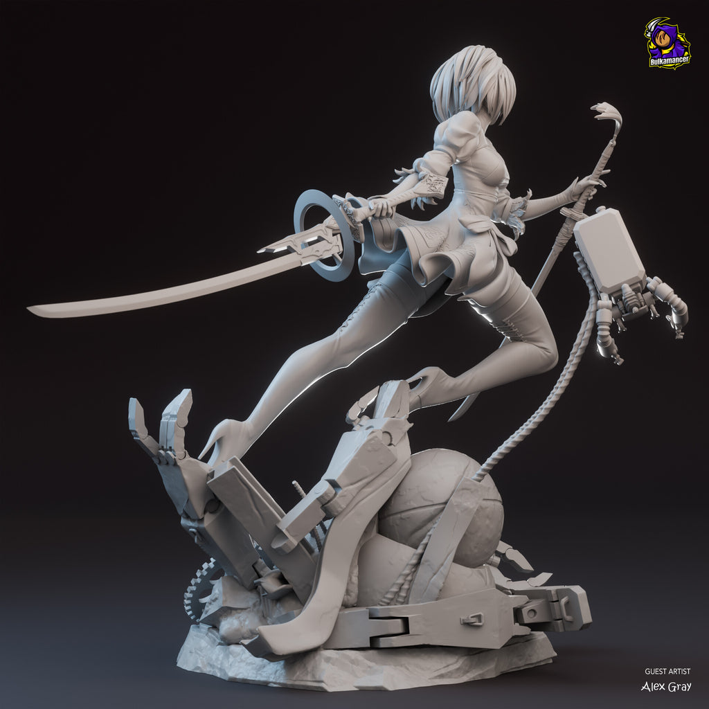 Gothic Android Warrior Statue