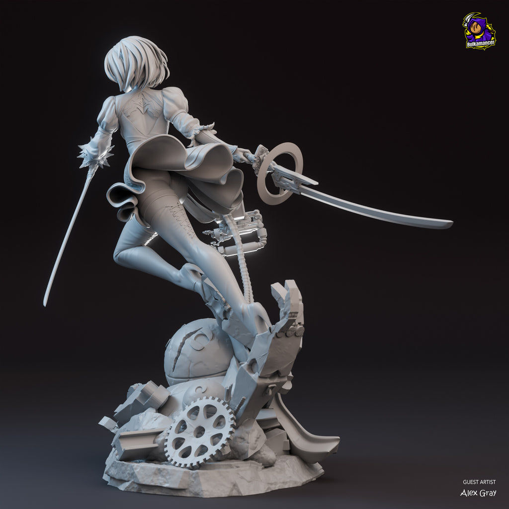 Gothic Android Warrior Statue