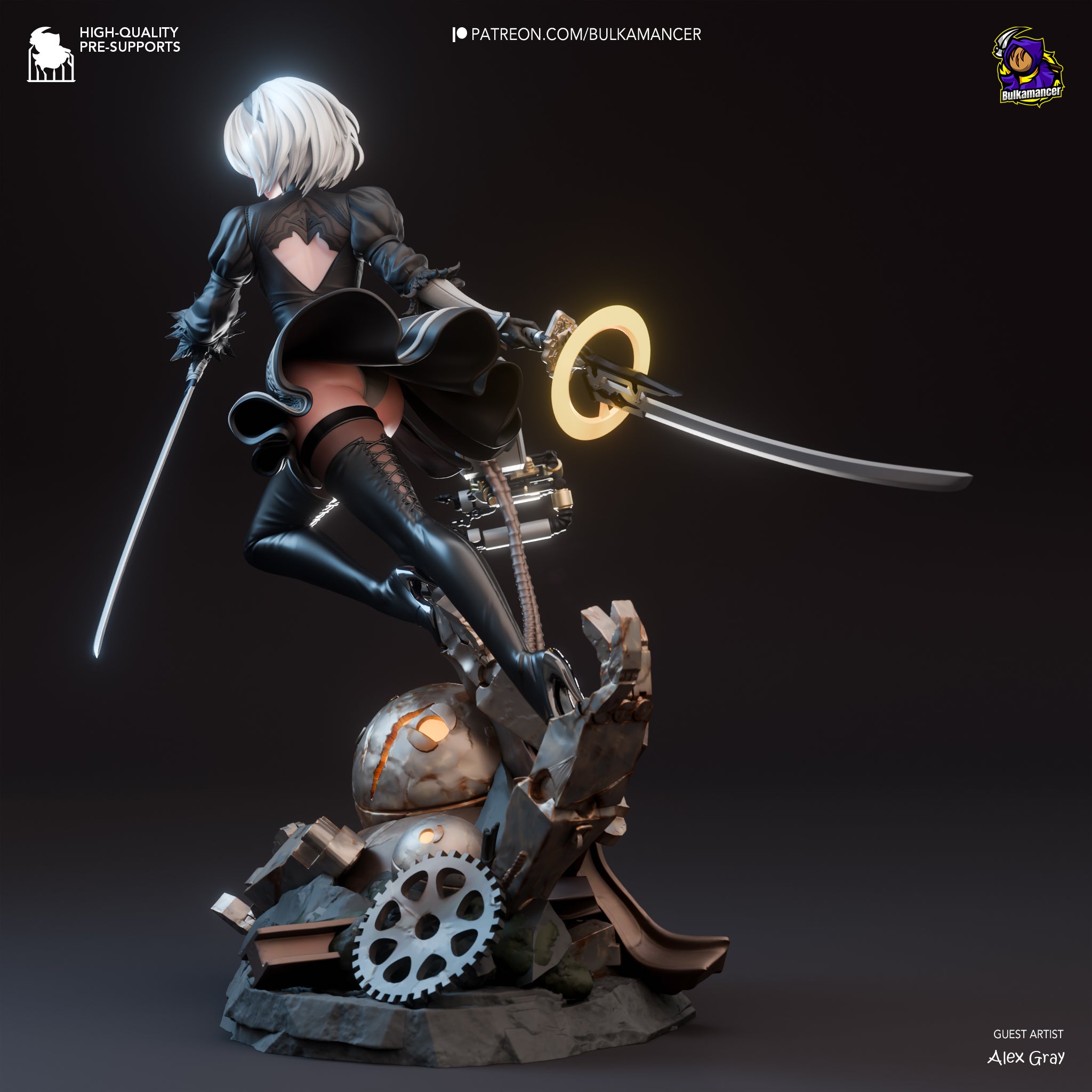 Gothic Android Warrior Statue