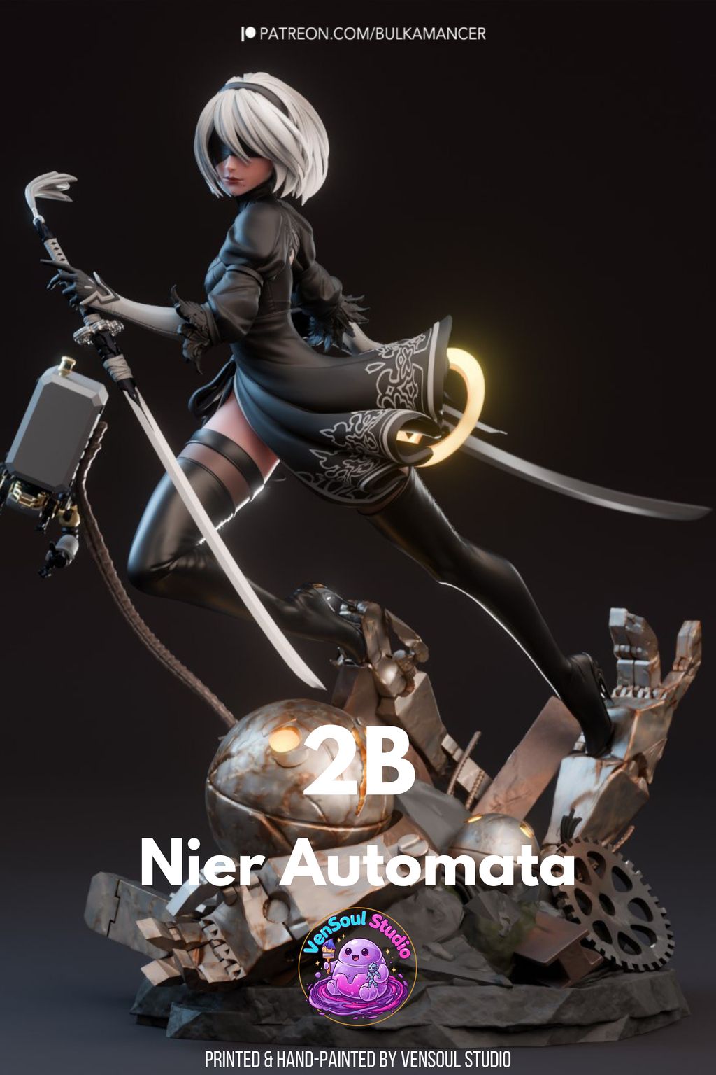 Gothic Android Warrior Statue