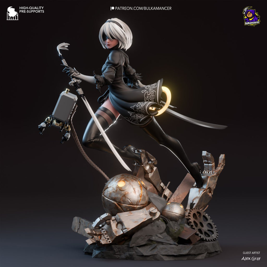 Gothic Android Warrior Statue