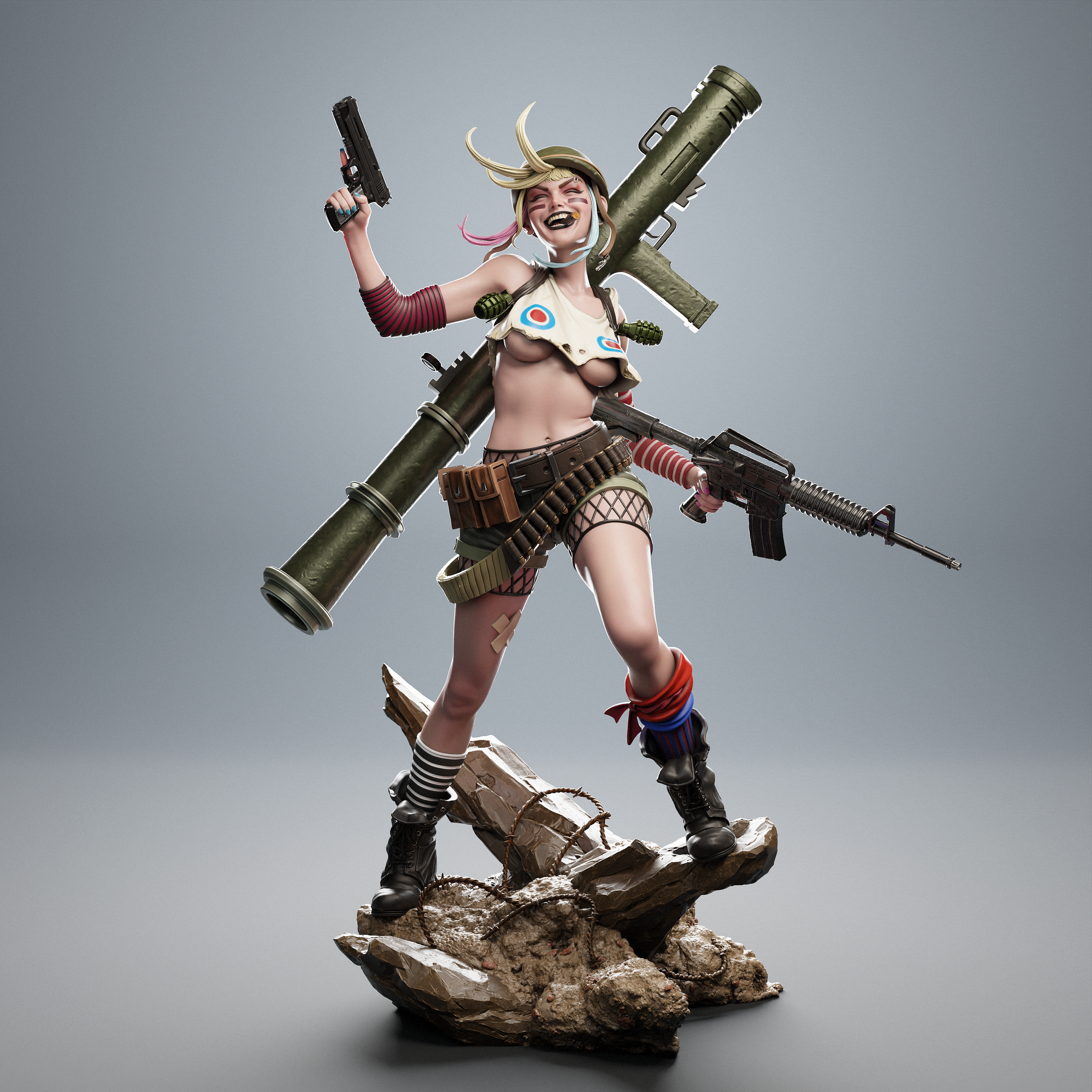 Rebel Punk Tank Statue