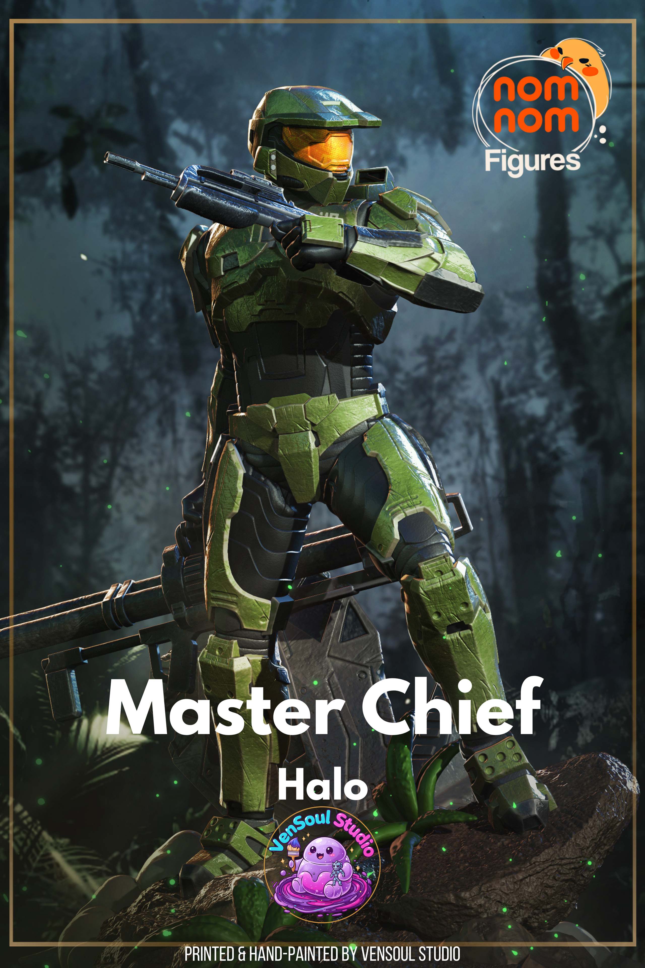 Green Armored Space Soldier Statue