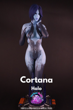 Blue AI Companion Statue