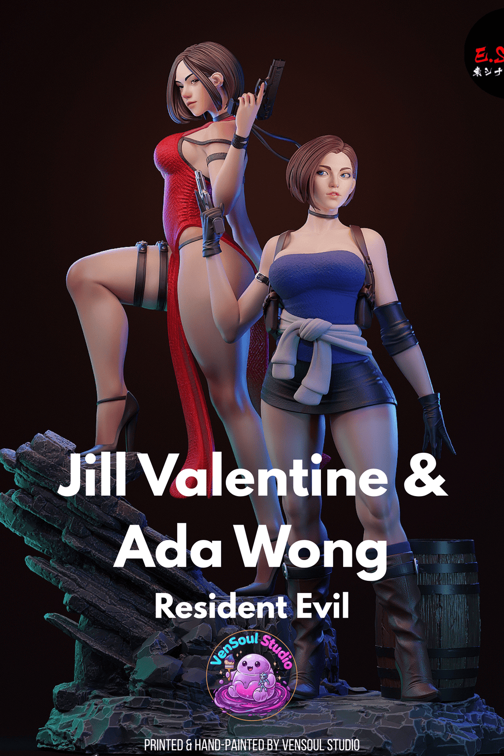 Jill Valentine & Ada Wong Statue