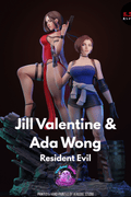 Jill Valentine & Ada Wong Statue