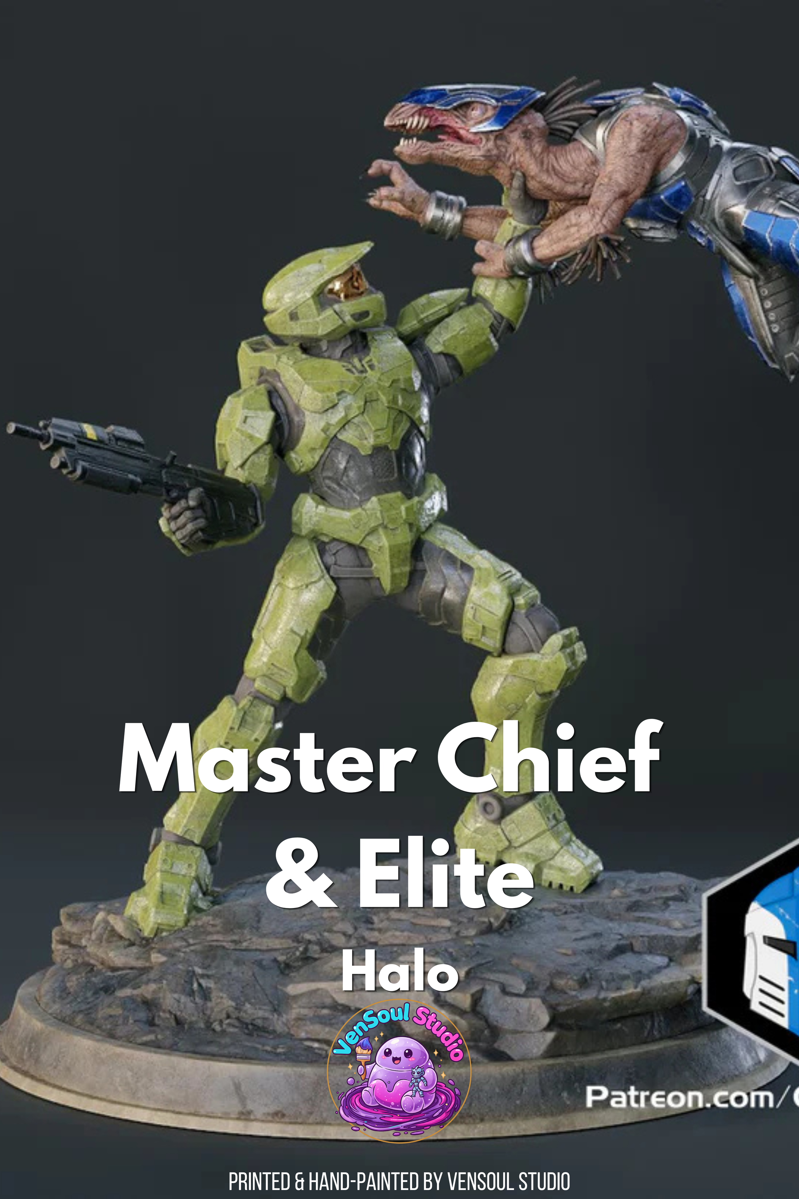 Master Chief vs Jackal Statue