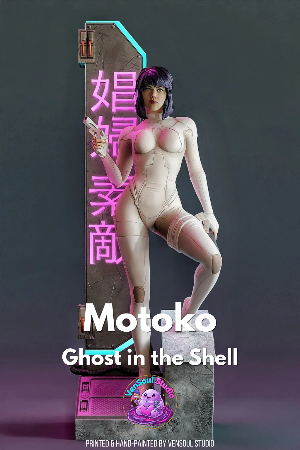 Neon Ghost Statue