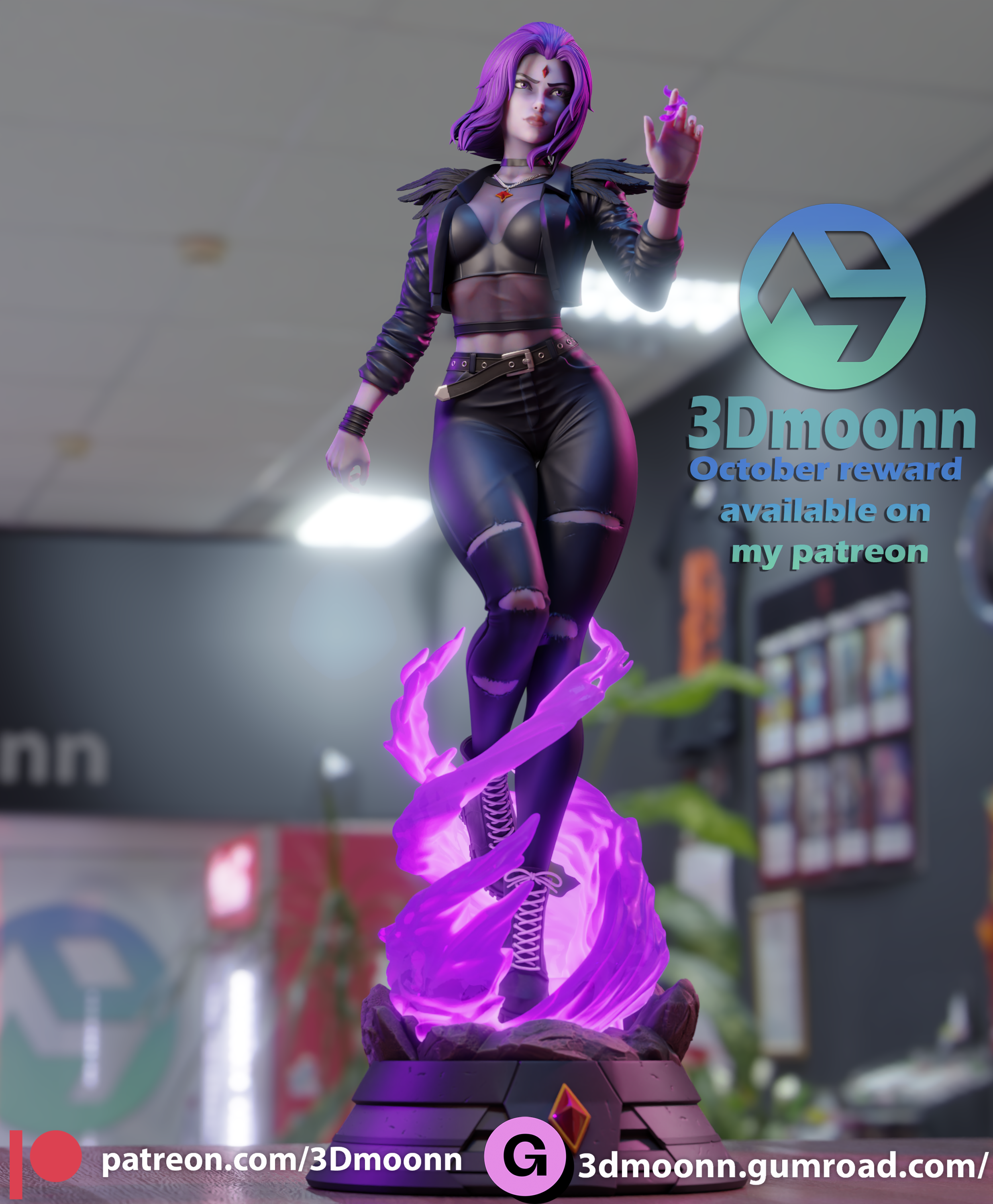 Raven Dark Sorceress Statue