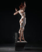 Futuristic Orange-Haired Heroine Statue