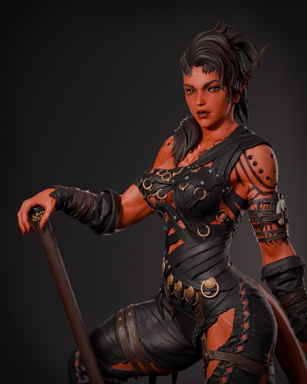 Hellfire Battleheart Warrior Statue