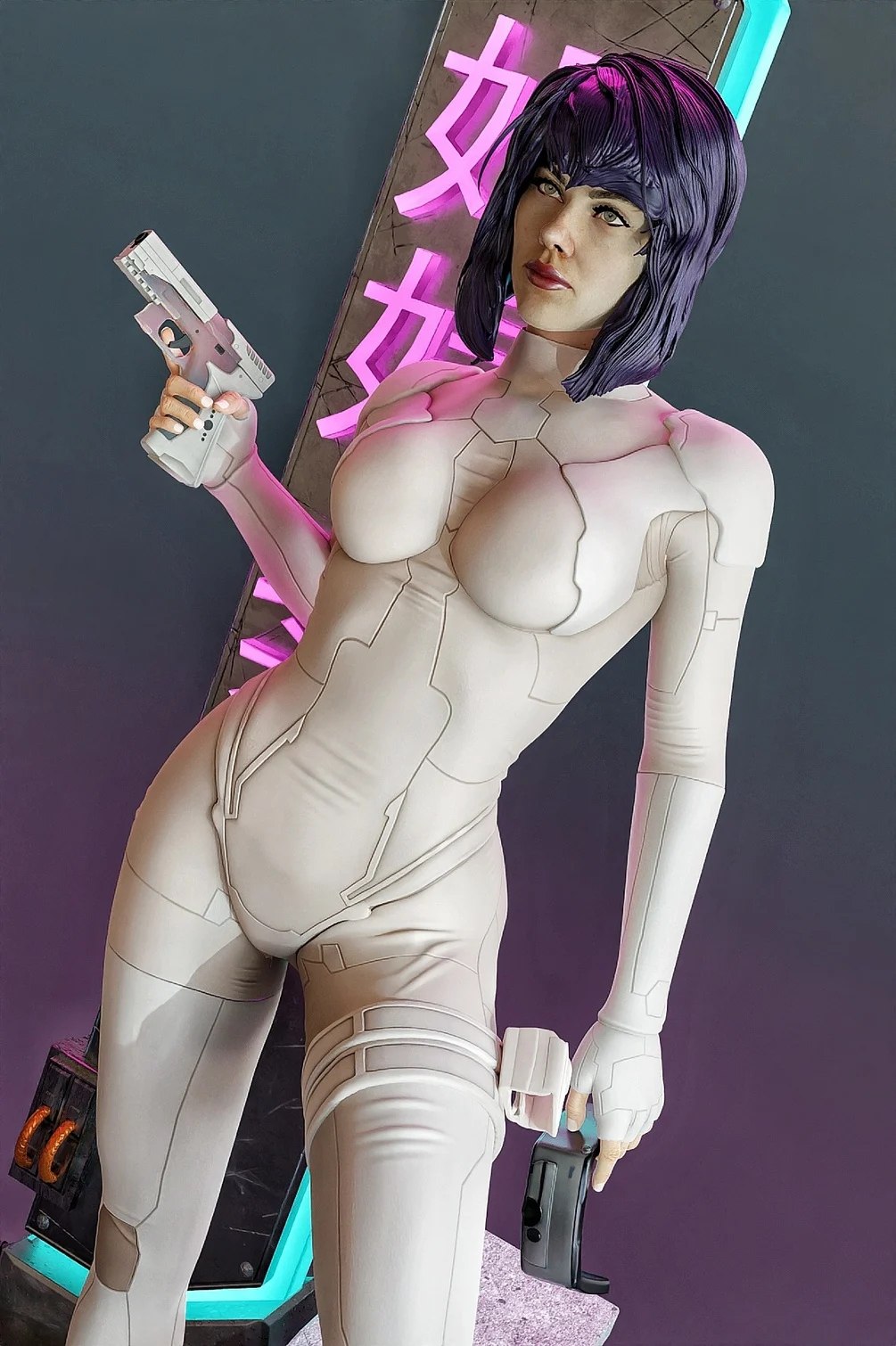 Neon Ghost Statue