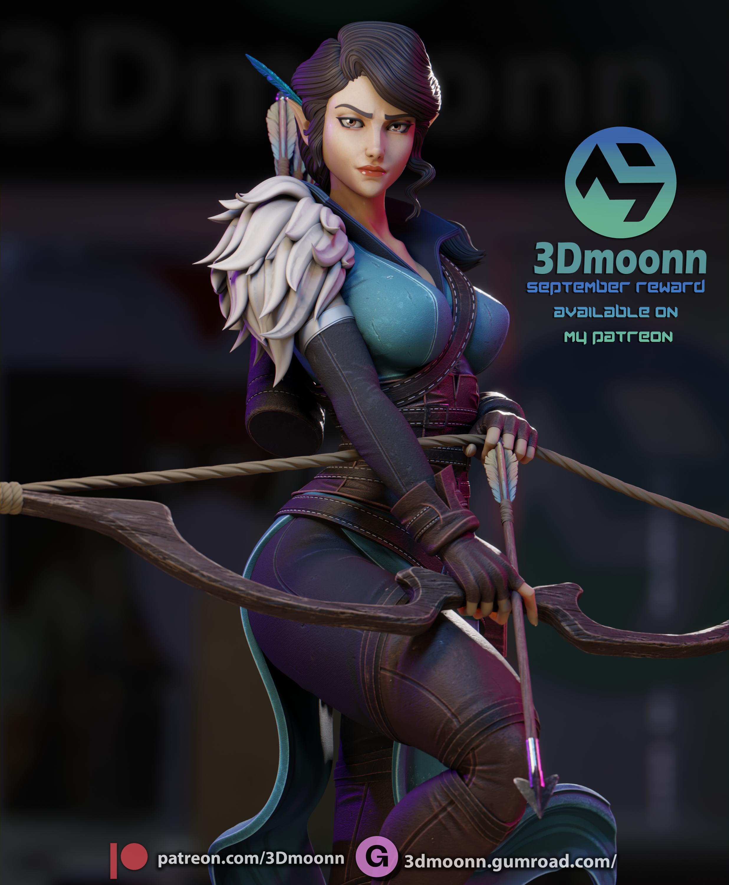 The Raven Archer Statue