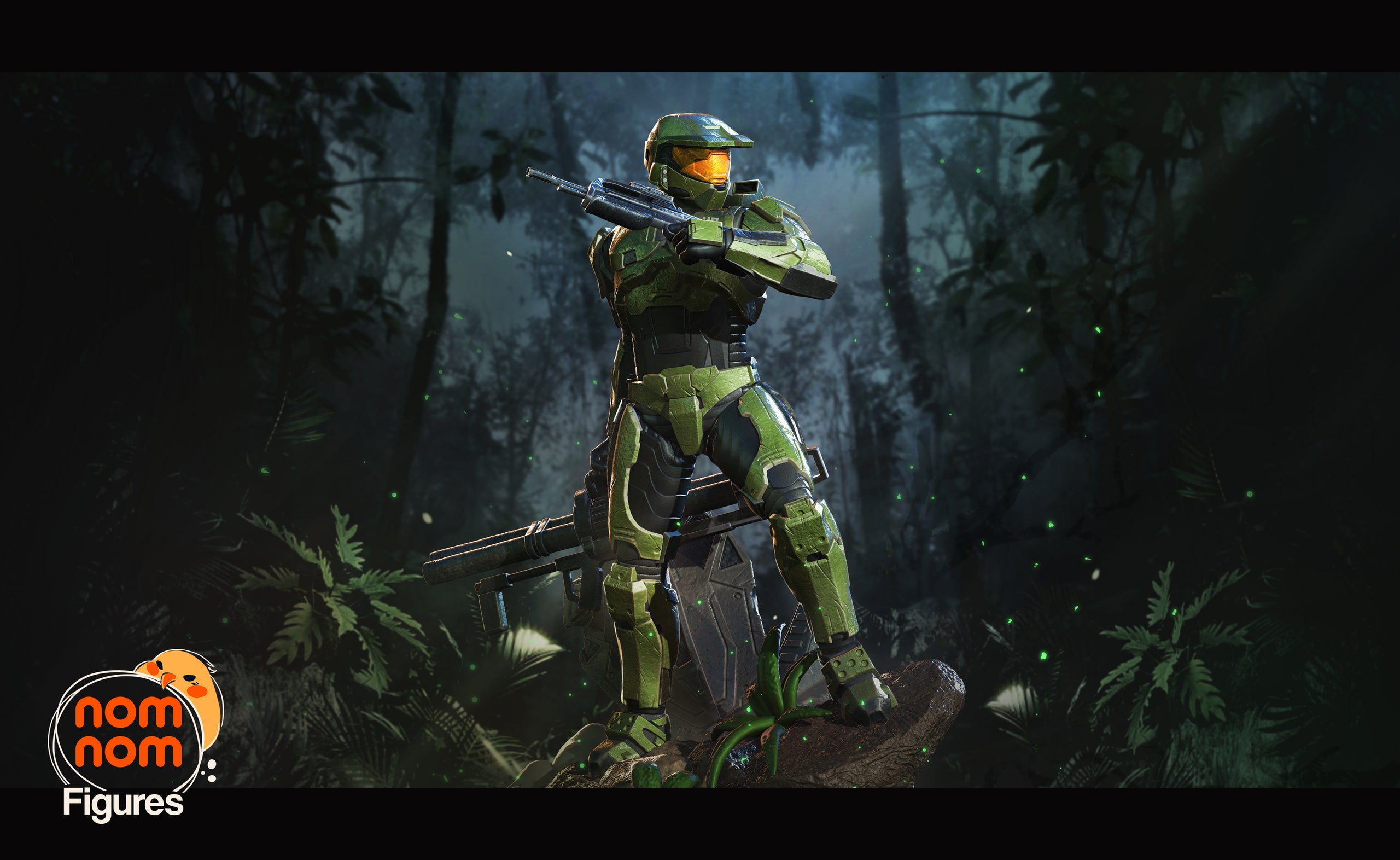 Green Armored Space Soldier Statue