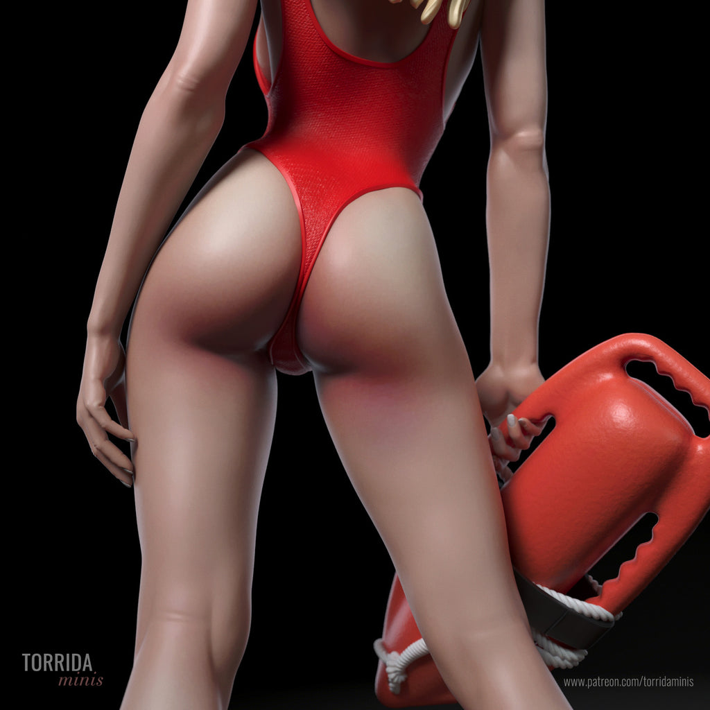 Red Lifeguard Statue