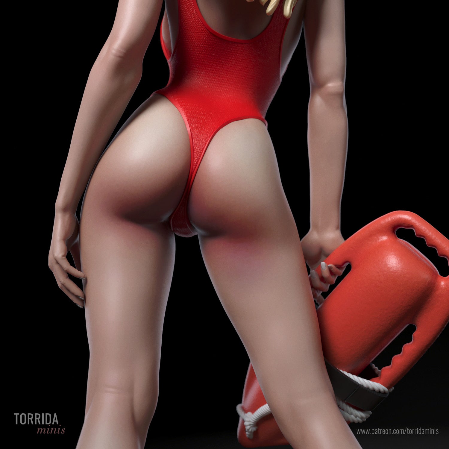 Red Lifeguard Statue
