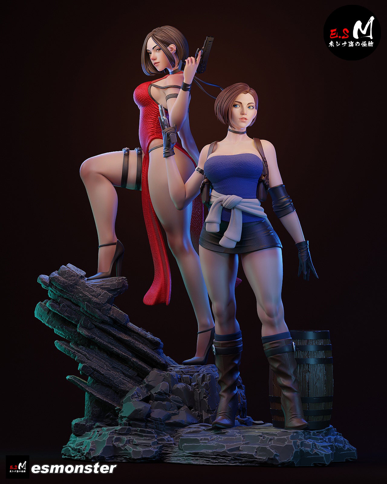 Jill Valentine & Ada Wong Statue