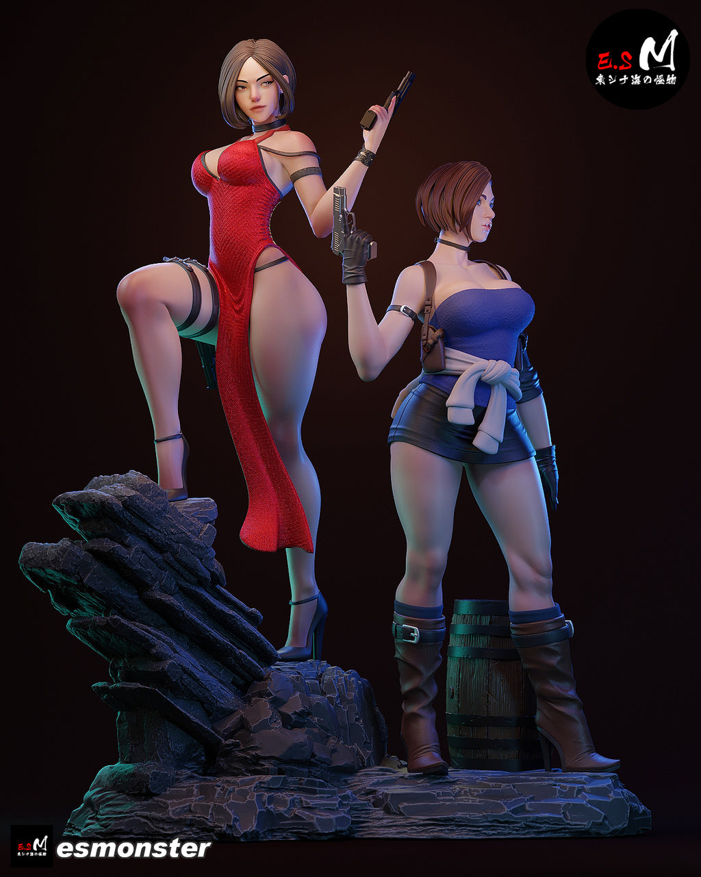 Jill Valentine & Ada Wong Statue
