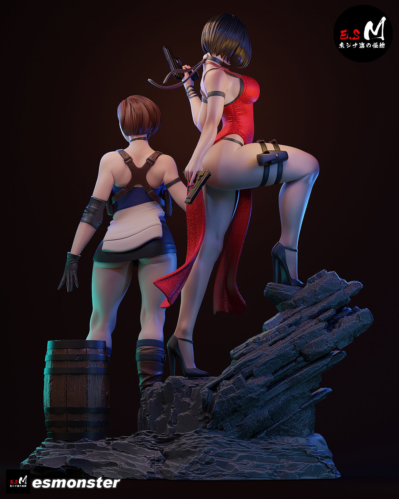 Jill Valentine & Ada Wong Statue