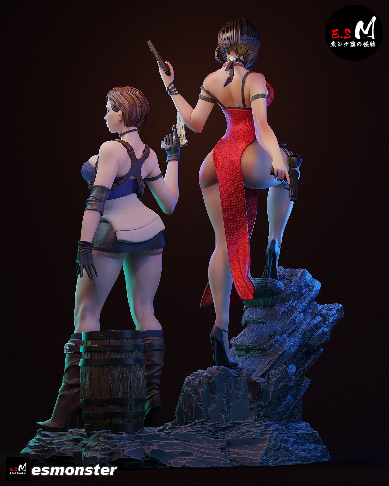 Jill Valentine & Ada Wong Statue