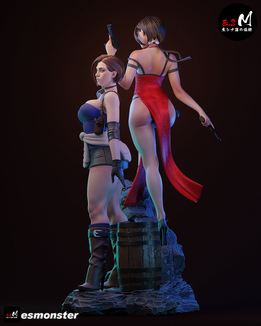 Jill Valentine & Ada Wong Statue