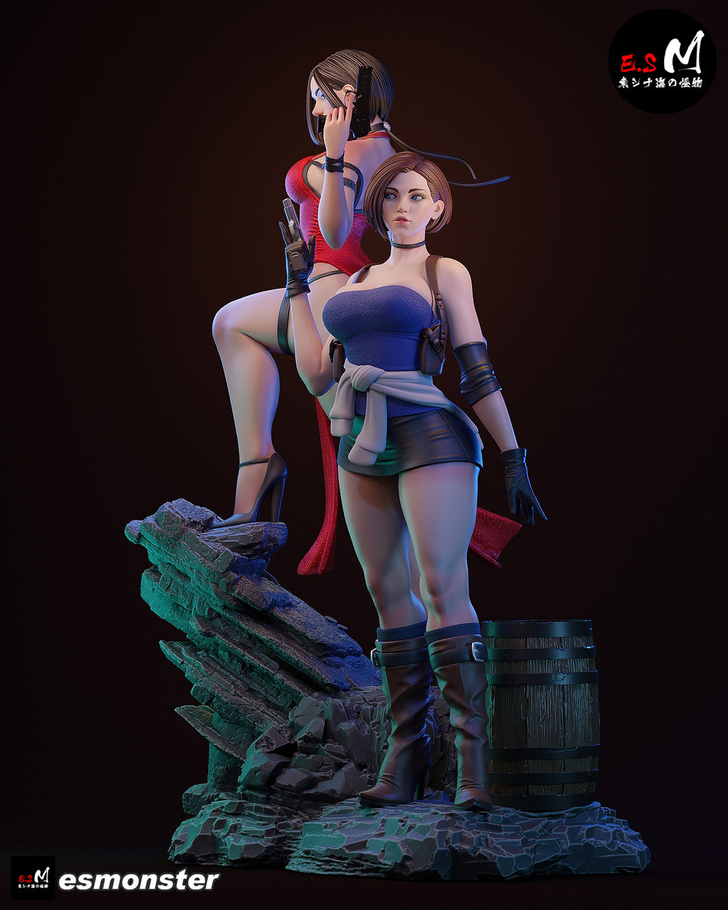 Jill Valentine & Ada Wong Statue