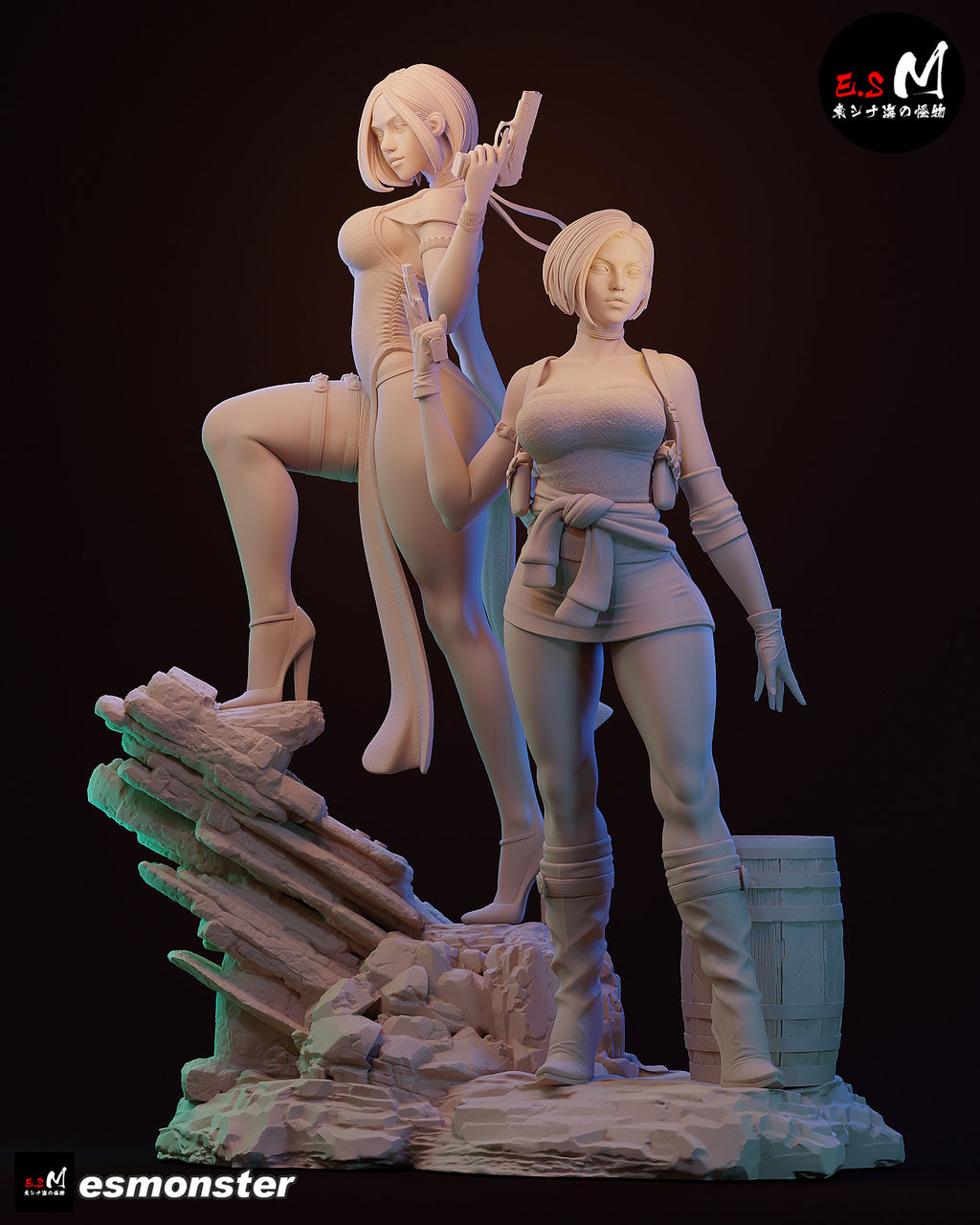 Jill Valentine & Ada Wong Statue