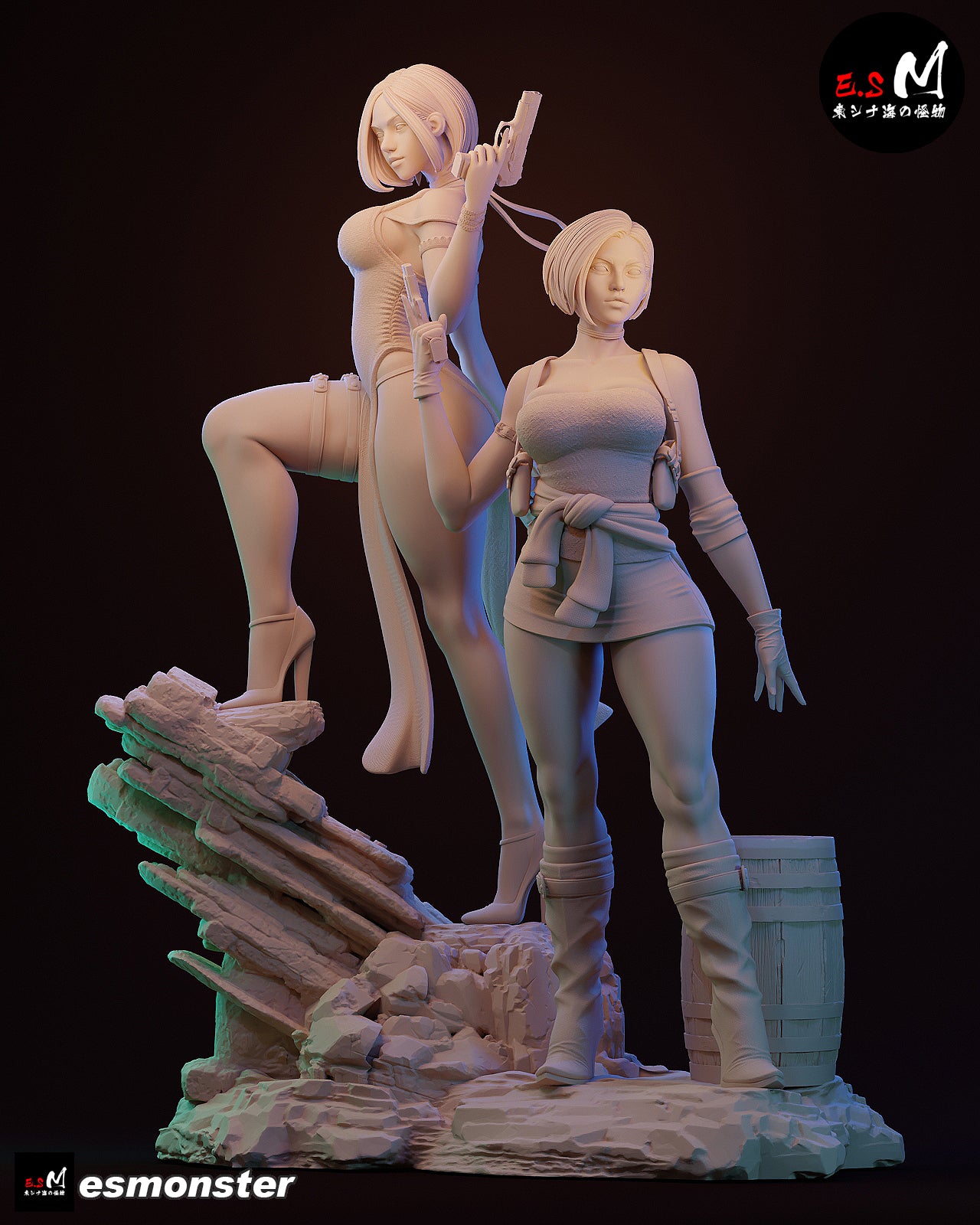 Jill Valentine & Ada Wong Statue