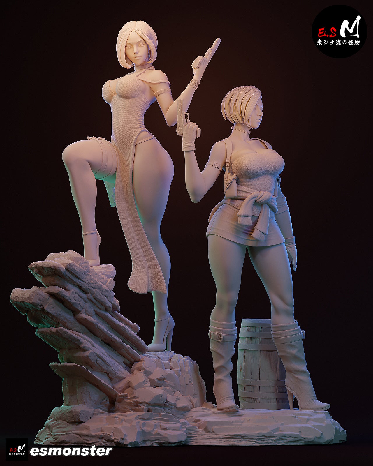 Jill Valentine & Ada Wong Statue