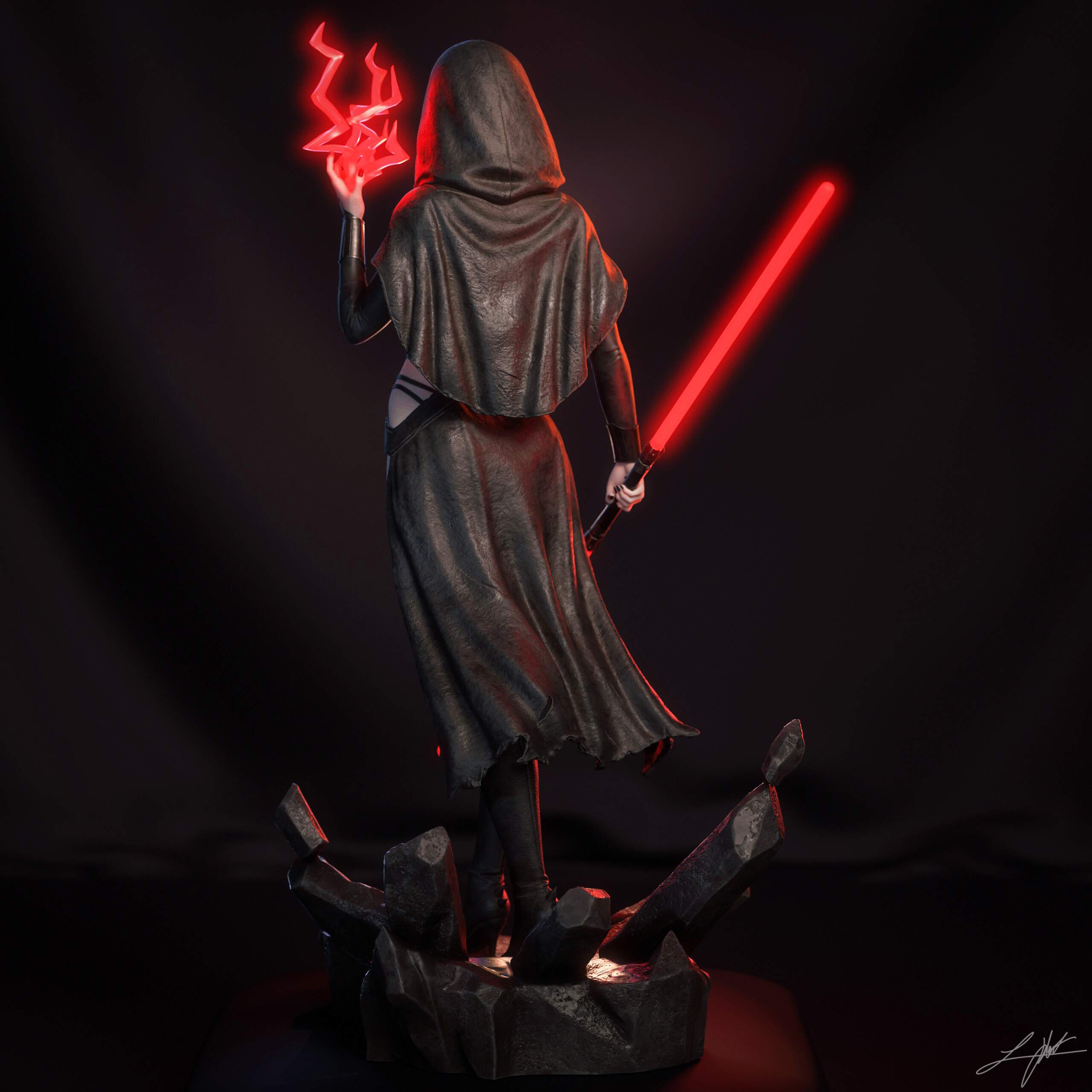 Crimson Sith Statue