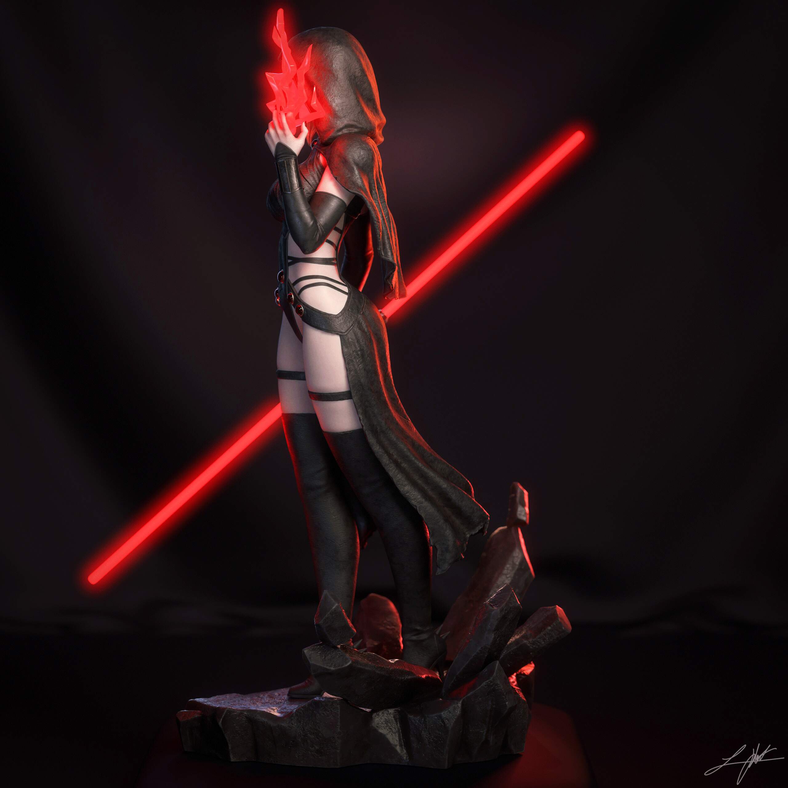 Crimson Sith Statue