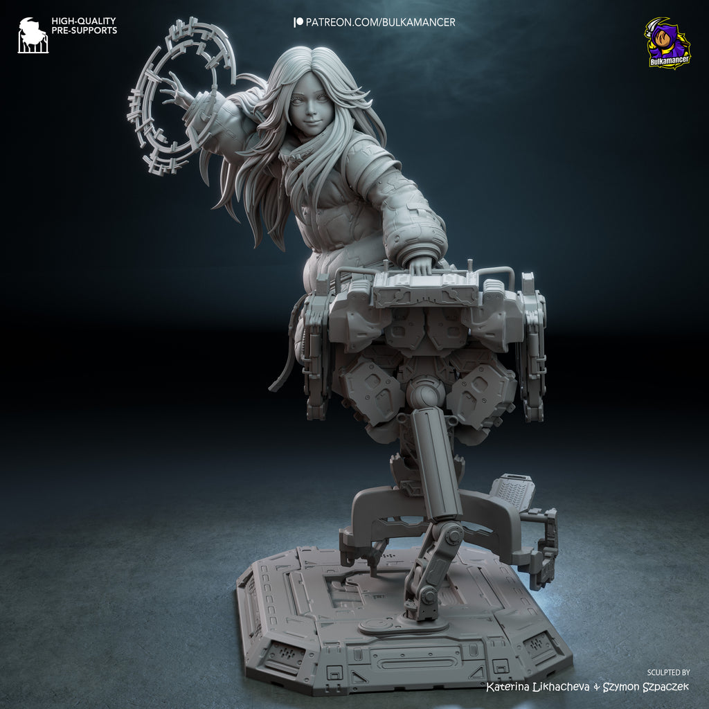 Lunar Android Girl Statue