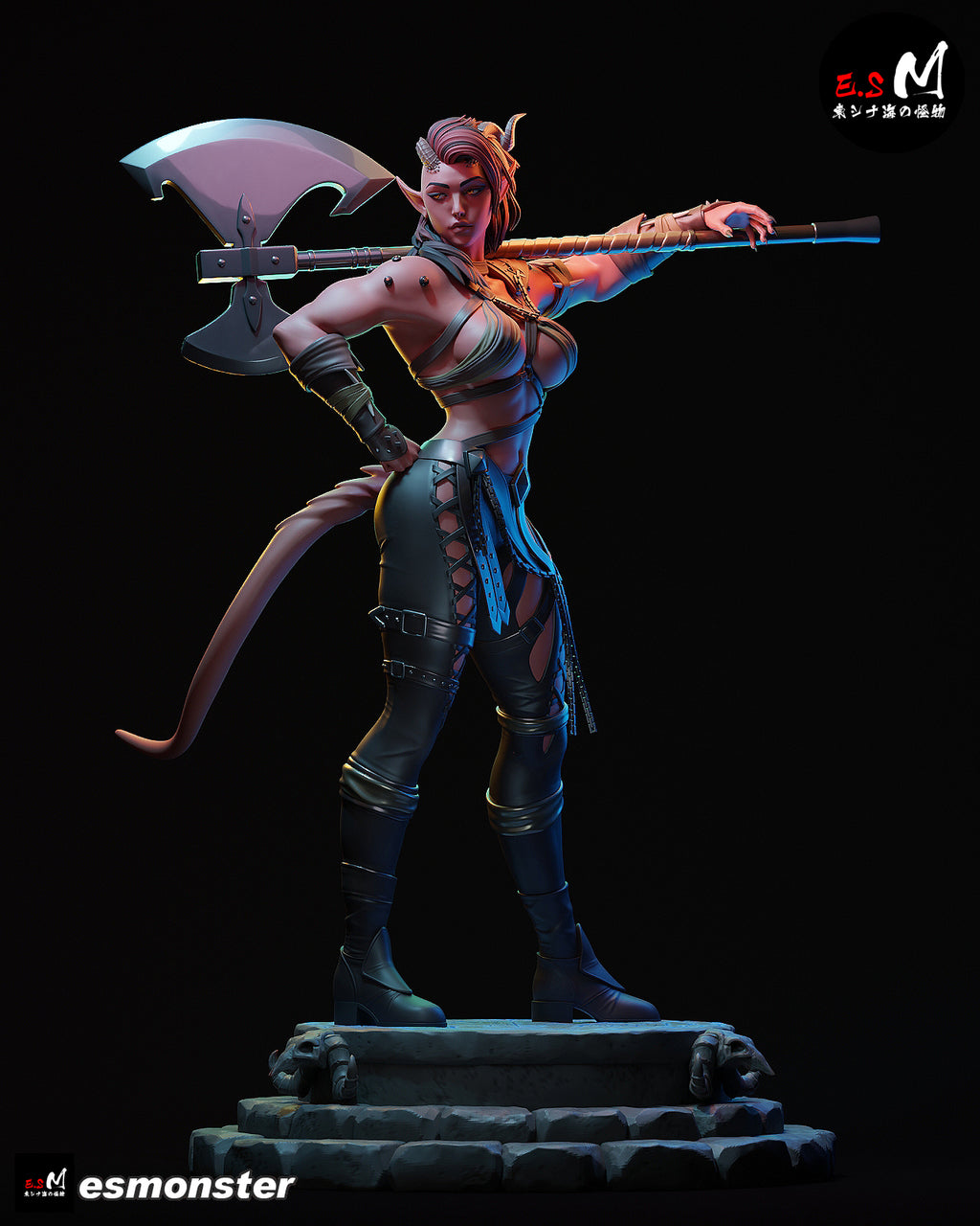 Infernal Barbarian Warrior Statue