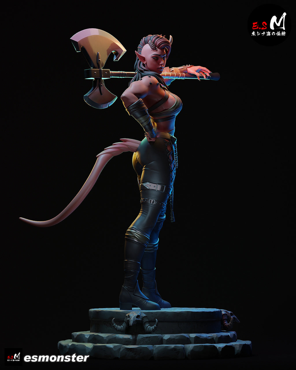 Infernal Barbarian Warrior Statue