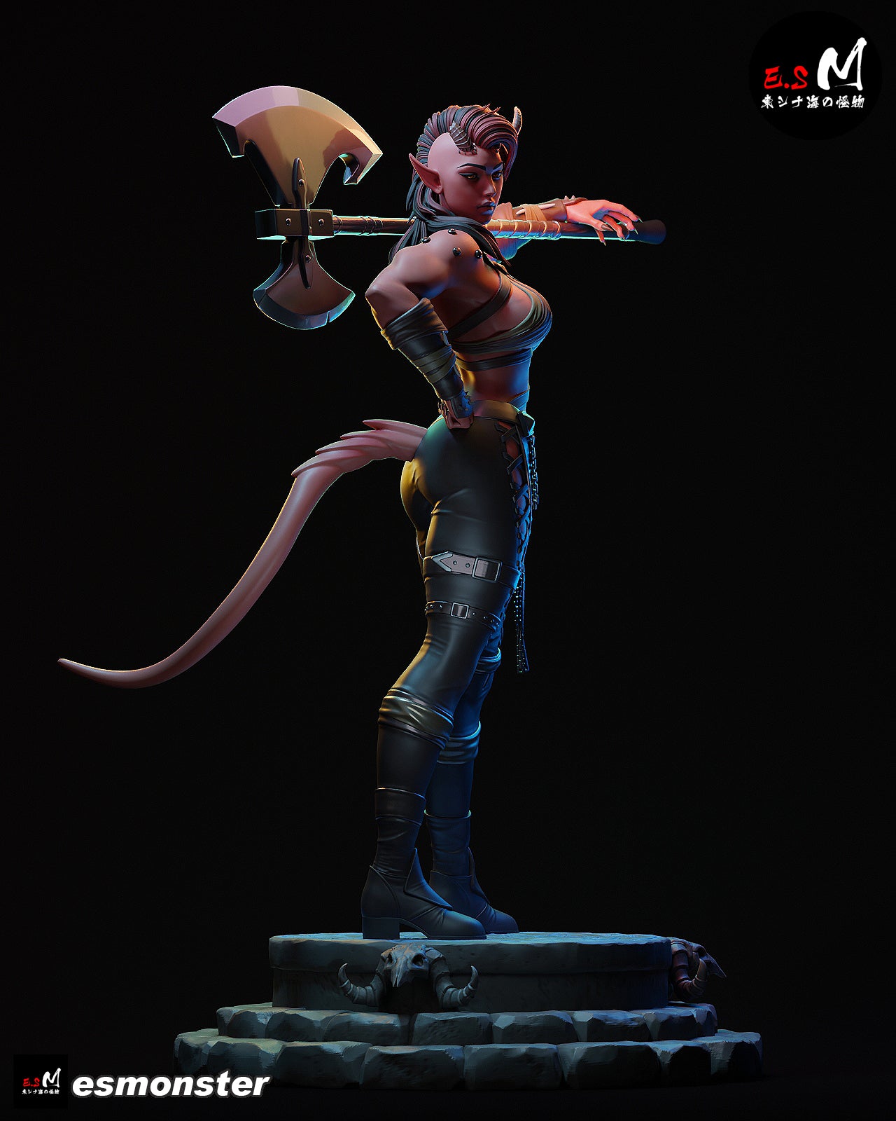 Infernal Barbarian Warrior Statue
