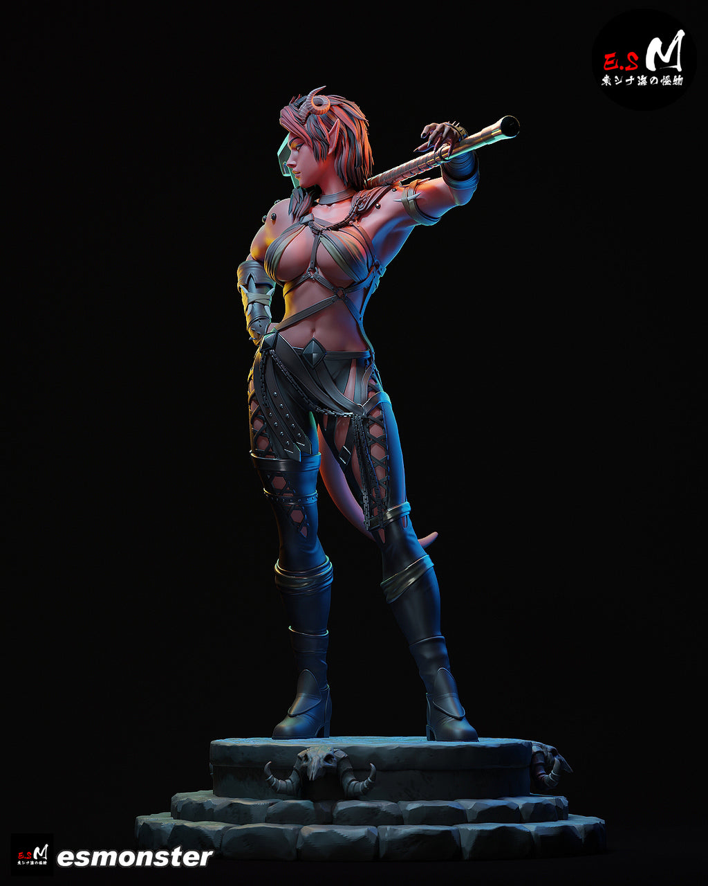 Infernal Barbarian Warrior Statue