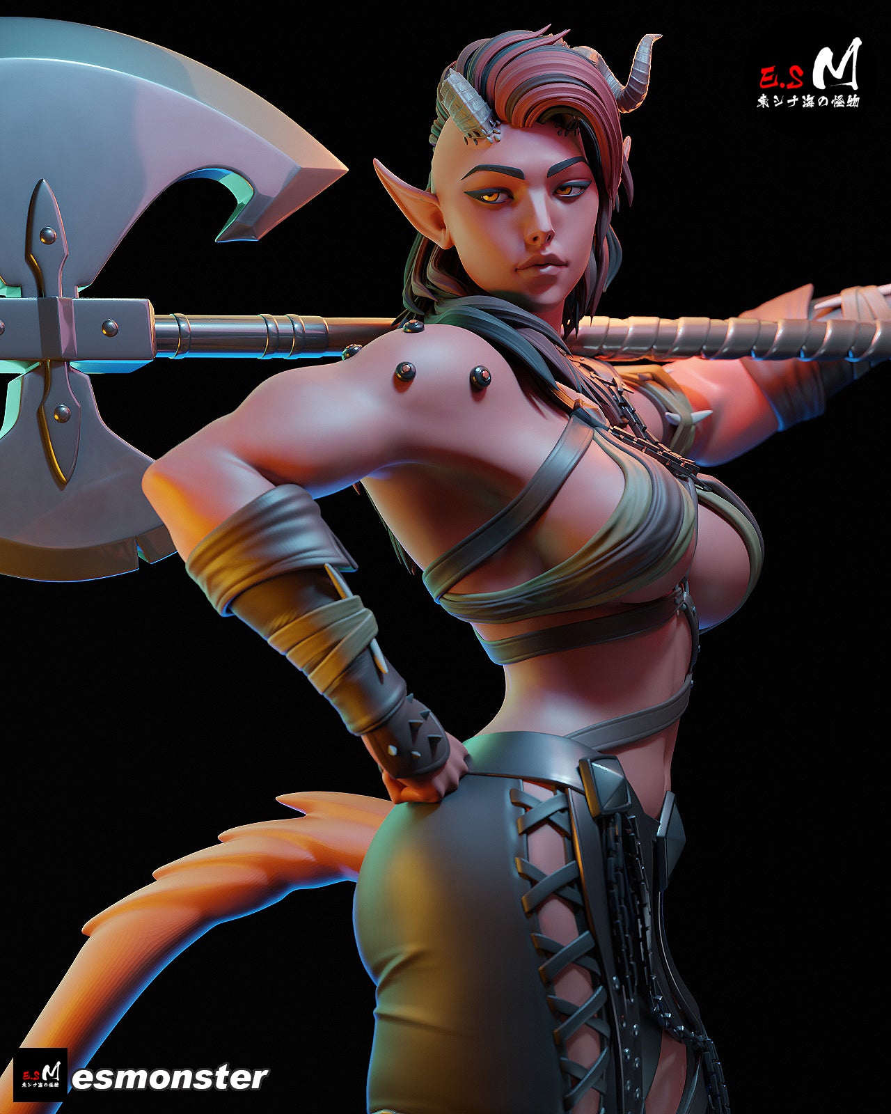 Infernal Barbarian Warrior Statue