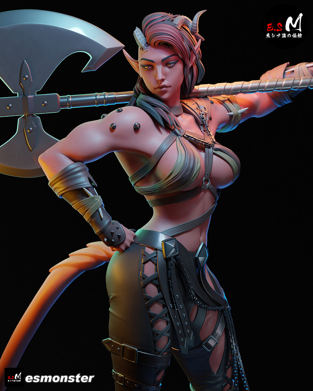 Infernal Barbarian Warrior Statue